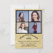 Vier foto's Collage Faux Gold-3x5Afstudeerder Aank Kaart (Voorkant)