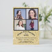 Vier foto's Collage Faux Gold-3x5Afstudeerder Aank Kaart (Staand voorkant)