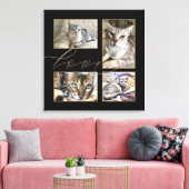 Vier foto's Collage Love Script Black Canvas Afdruk (Insitu (Woonkamer))