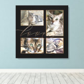 Vier foto's Collage Love Script Black Canvas Afdruk (Insitu (Houten vloer))
