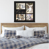 Vier foto's Collage Love Script Black Canvas Afdruk (Insitu (Slaapkamer))