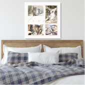 Vier foto's Collage Love Script White Canvas Afdruk (Insitu (Slaapkamer))