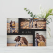 Vier foto's Collage minimalistische moderne bruilo Save The Date (Staand voorkant)