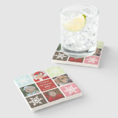 vier foto's collage Mod foto-onderzetters Stenen Onderzetter (Zijkant)