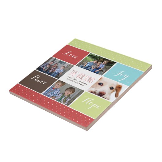 vier foto's collage Mod foto-tegel Tegeltje (Zijkant)