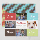 vier foto's collage Mod Holiday Flat-kaart Feestdagenkaart (Voorkant / Achterkant)