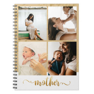 Vier foto's Collage New Mam Pregnancy Gift Notitieboek