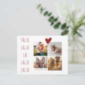 Vier foto's Collage Schattigee kerst Falala Feestdagenkaart (Staand voorkant)