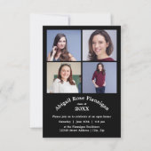 Vier foto's Collage Zwart- 3x5 Afstuderen Kaart (Voorkant)