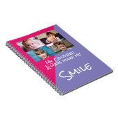 Vier foto's die kinderen maken dat ik roze paars l notitieboek (Rechterzijde)