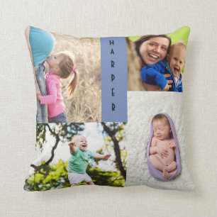 Vier foto's gepersonaliseerde grootouder kussen