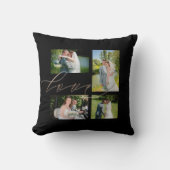 Vier foto's Liefde die je naast je zwart hebt Kussen (Voorkant)