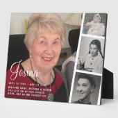 Vier foto's Memorial Plaque Fotoplaat (Zijkant)