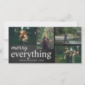 Vier foto's | Merry Everything Krijtbord Script Feestdagenkaart (Voorkant)