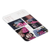 Vier foto's Modern Minimalist Collage Wedding Magneet (Rechterzijde)