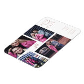 Vier foto's Modern Minimalist Collage Wedding Magneet (Linkerzijde)