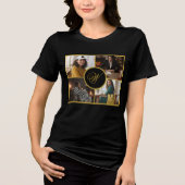 Vier Foto's Persoonlijk Monogram Op Maat Tri-Blend Shirt (Voorkant)