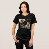 Vier Foto's Persoonlijk Monogram Op Maat Tri-Blend Shirt (Voorkant volledig)