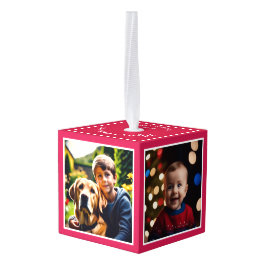 Vier Foto's Persoonlijke Kerstgeschenken Rood Decoratie