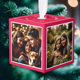 Vier Foto's Persoonlijke Kerstgeschenken Rood Decoratie