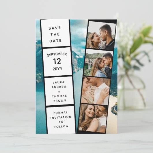 Vier Foto's verzamelen film die de datum opslaat Kaart