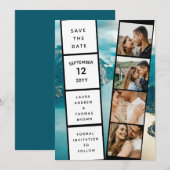 Vier Foto's verzamelen film die de datum opslaat Kaart (Voorkant / Achterkant)