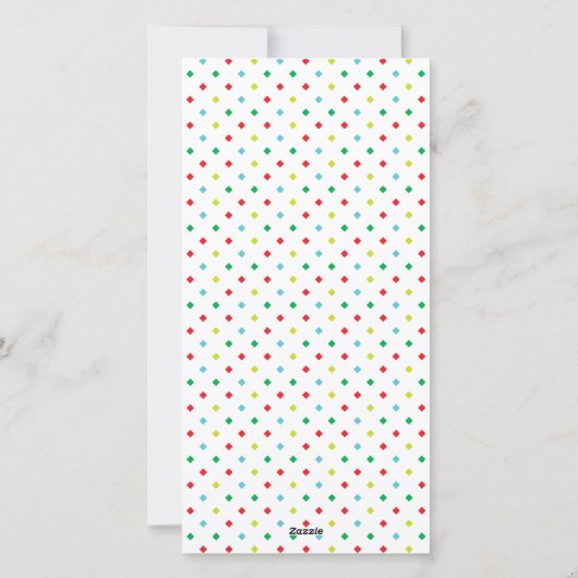 Vier foto's Vrolijke heldere en kleurrijke Skinny  Feestdagenkaart (Achterkant)