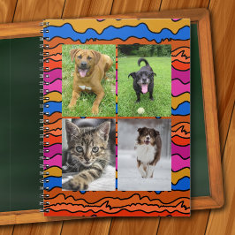 Vier Fotosjablonen Abstracte Kunst School Notitieboek