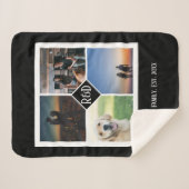 Vier fotosjabloon en Monogram gepersonaliseerd Sherpa Deken (Voorkant (horizontaal))