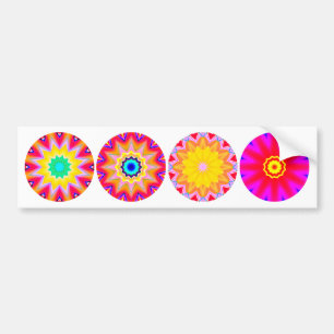 Vier Fractal Mandalas Bumpersticker