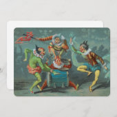 Vier Franse clowns-uitnodiging Kaart (Voorkant / Achterkant)