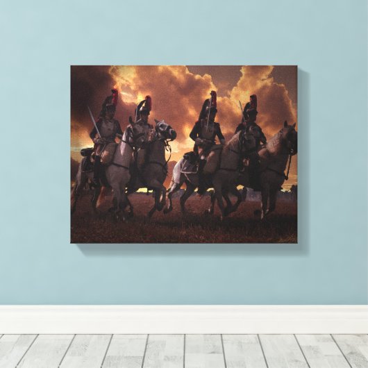 Vier Franse Kuirassiers Canvas Afdruk (Insitu (Houten vloer))