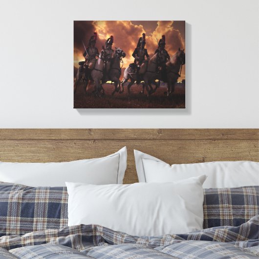 Vier Franse Kuirassiers Canvas Afdruk (Insitu (Slaapkamer))