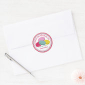 Vier Franse Macarons gepersonaliseerd keukenlabel Ronde Sticker (Envelop)
