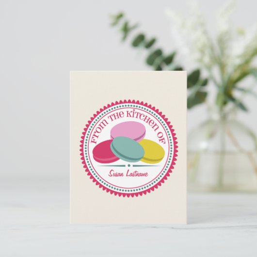 Vier Franse Macarons ontvangen Briefkaart (Staand voorkant)