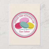 Vier Franse Macarons ontvangen Briefkaart