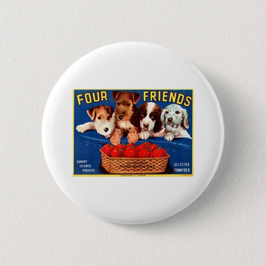 Vier Friends Tomaten Ronde Button 5,7 Cm (Voorkant)