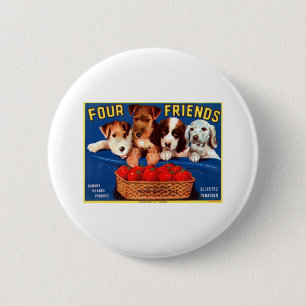 Vier Friends Tomaten Ronde Button 5,7 Cm