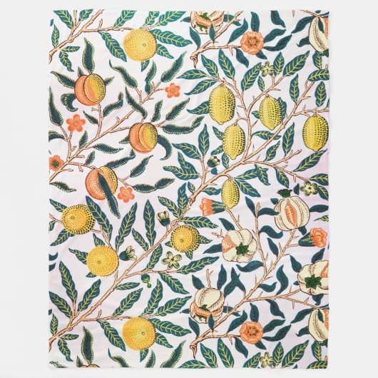 Vier fruit, William Morris Fleece Deken (Voorkant)