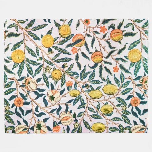 Vier fruit, William Morris Fleece Deken (Voorkant (Horizontaal))
