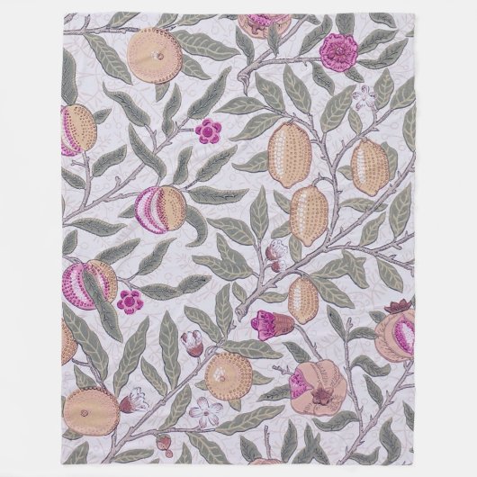 Vier fruit, William Morris Fleece Deken (Voorkant)