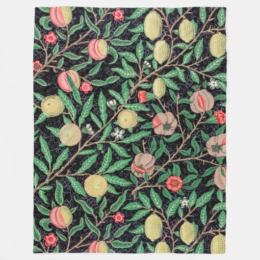 Vier fruit, William Morris Fleece Deken (Voorkant)