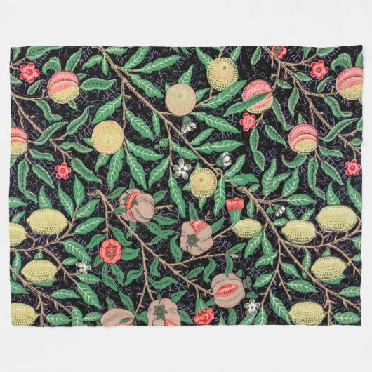 Vier fruit, William Morris Fleece Deken (Voorkant (Horizontaal))