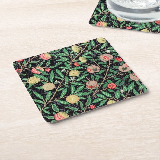 Vier fruit, William Morris Kartonnen Onderzetters (Schuin)