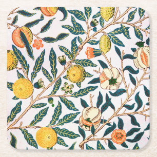 Vier fruit, William Morris Kartonnen Onderzetters