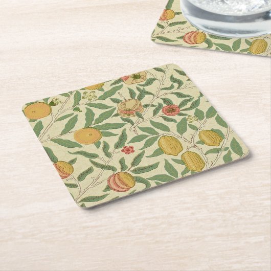 Vier fruit, William Morris Kartonnen Onderzetters (Schuin)