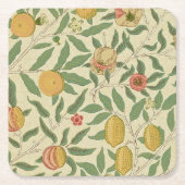 Vier fruit, William Morris Kartonnen Onderzetters (Voorkant)