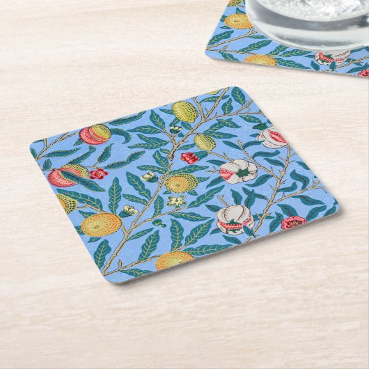 Vier fruit, William Morris Kartonnen Onderzetters (Schuin)