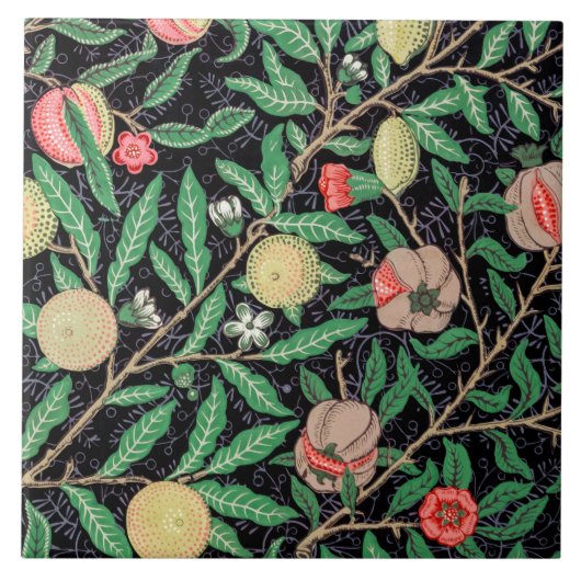 Vier fruit, William Morris Tegeltje (Voorkant)