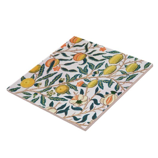 Vier fruit, William Morris Tegeltje (Zijkant)